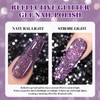 RARJSM Dark Purple Reflective Glitter Gel Nail Polish Holographic Rainbow