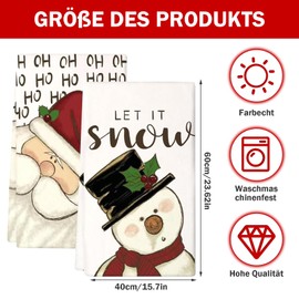 ATSGJLZN Tea Towel Christmas 40 x 60 cm, Set of 2 Christmas Decoration Indoor Tea Towels Christmas, Christmas Decorations Table Decoration Christmas