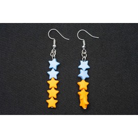 Miniblings Star Earrings Lucky Christmas Winter Blue Orange Handmade Fashion Jewellery I Earrings Silver-Plated, Plastic