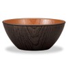 Yamanaka Lacquer Natural Keyaki Wood Grain Bowl, Medium, Black &
