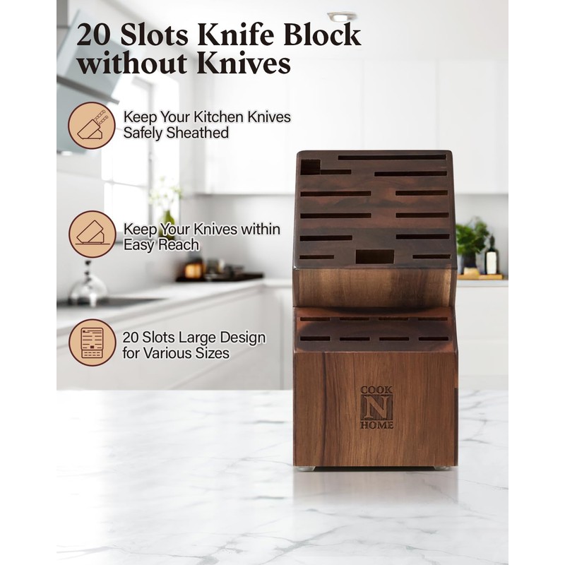 Cook N Home Basics, Acacia Wood Cutlery Storage Block without