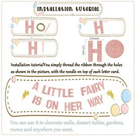 A Little Fairy is on Her Way Banner, Fairy Themed Baby Shower Decorations, Fairy Forest Wildflower Party Wonderland Themed Baby Girls Party Decor Supplies Rose Gold