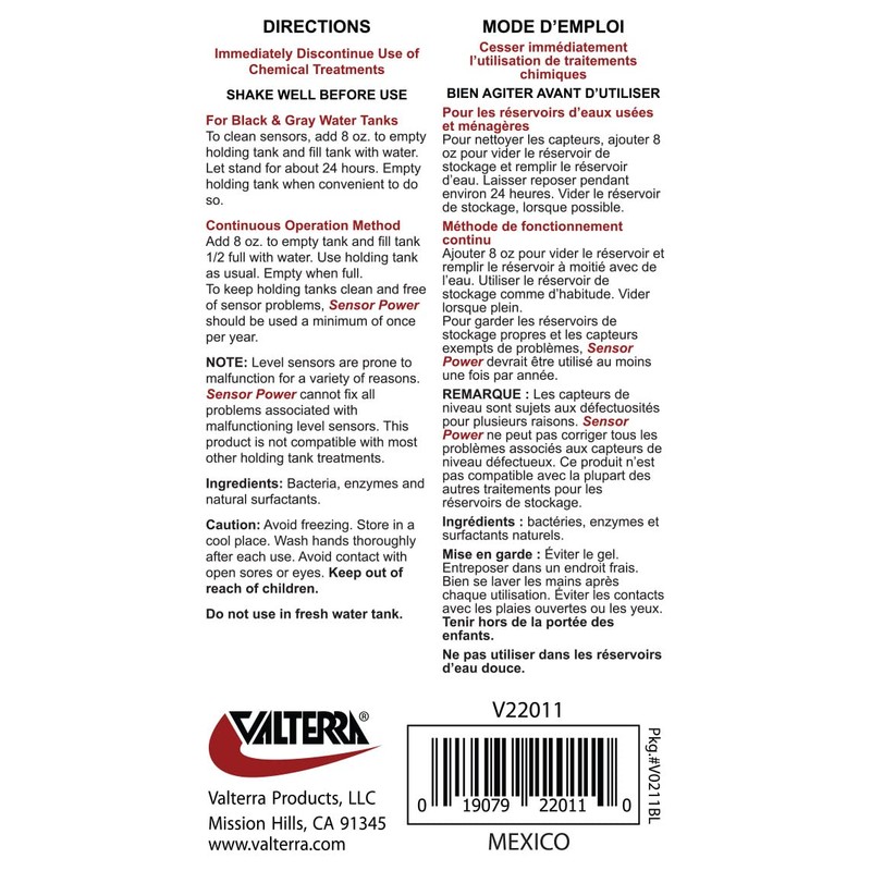 Valterra V22011 Sensor Power Tank Gauge Cleaner - 16 oz.