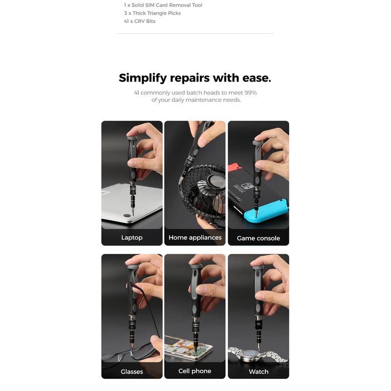 JWDREAMWAY Handle Screwdriver Set (48 in 1), Portable Screwdriver Set