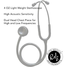 EM Premium Clinical Light Weight 4oz Dual Head Stethoscope - Burgundy - Perfect for Nurses and Medical Professionals