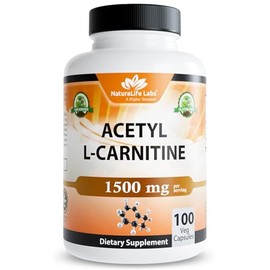 Acetyl L-carnitina 1.500 mg 100 cápsulas vegetales                                                                                                    
