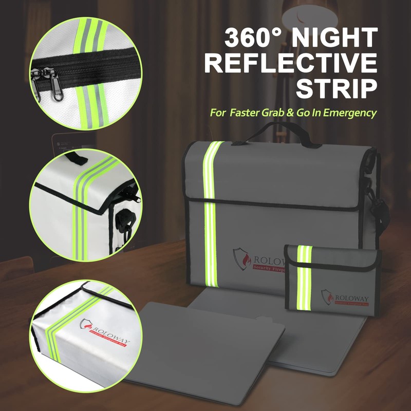 ROLOWAY Large (15 x 12 x 5 inches) Fireproof Bag