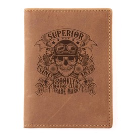 Greenburry Vintage Men's Leather ID Folder Brown 12 x 9 x 1 cm, brown, vintage