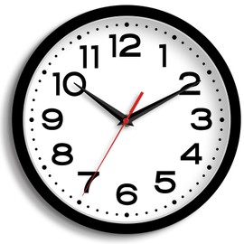 Roymnie Wall Clock Silent Non-Ticking Modern Clock Battery Operated 8 Inch Small Classic Analog Decorative for Classroom, Living Room, Office, Bedroom, School, Hotel (Black)