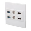 6 Port Multimedia Wall Plate 5Gbps 4K 60HZ HD Multimedia
