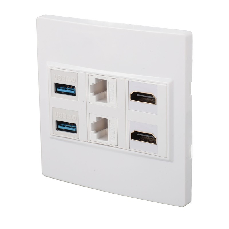 6 Port Multimedia Wall Plate 5Gbps 4K 60HZ HD Multimedia