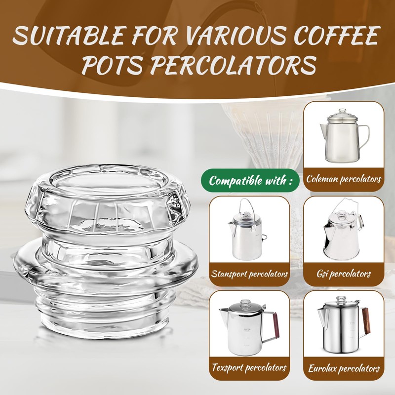 Coffee Percolator Pot Glass Knob Top Replacement for Coleman, Gsi,