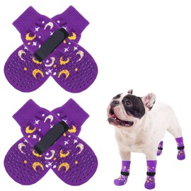 SCENEREAL Anti Slip Dog Socks for Hot/Cold Pavement, Double Sides Dog Boots & Paw Protectors to Prevent Licking Paws, Non Slip Anti Twist Small Medium Large Senior Dogs Socks for Hardwood Floors