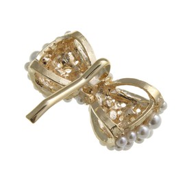 Vingtaine H7209- Pearl Ribbon, Hair Cuff, Pony Hook, Hair Tie, Just Insert, Easy Arrangement, Adult Hair Accessory