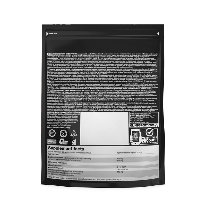 Olimp Sport Nutrition Creatine Monohydrate Xplode Powder (+ Sodium), 500