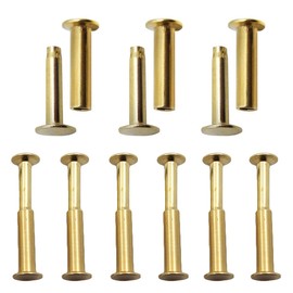 TorSor 9 Sets Kitchen Knife Handle Rivet Screw Brass 5/16" x 1/2" Fixing Pin Nuts for Cutlers Cutlery Chef Knives Cutter Wooden Grip Fastener Fixer Nail Replacement Repair DIY Tools Accessories