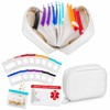 Waterproof Travel Pill Organizer,14 Pouches&Medical Information Card White
