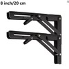 2-Pack 8 Inch Folding Shelf Brackets, Metal Wall Mounted Locking