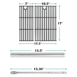 Grill Parts for Charbroil Performance 2-Burner 463655621 463630422 463654022 463630021 463660421, Grate, Burner and Heat Plate, Replacement for G426-0004-W1, G426-0005-W1, G325-0002-W1, G327-2100-W1