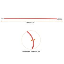 HARFINGTON 16pcs Wire Keychain Cable 6" Plastic Coated 2mm Stainless Steel Key Ring Cable Loop Rings for Women Hanging Luggage Tags Keychains Key ID Tags, Red