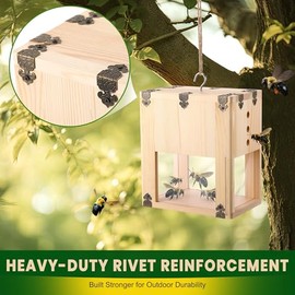 1 Pack Extra Large Carpenter Bee Trap for Outside, 2 in 1 Catch & Release Wood Bee Traps Outdoor Hanging, Timber-Fixed Expanded External Containment, Defender Trap for Bees Collection