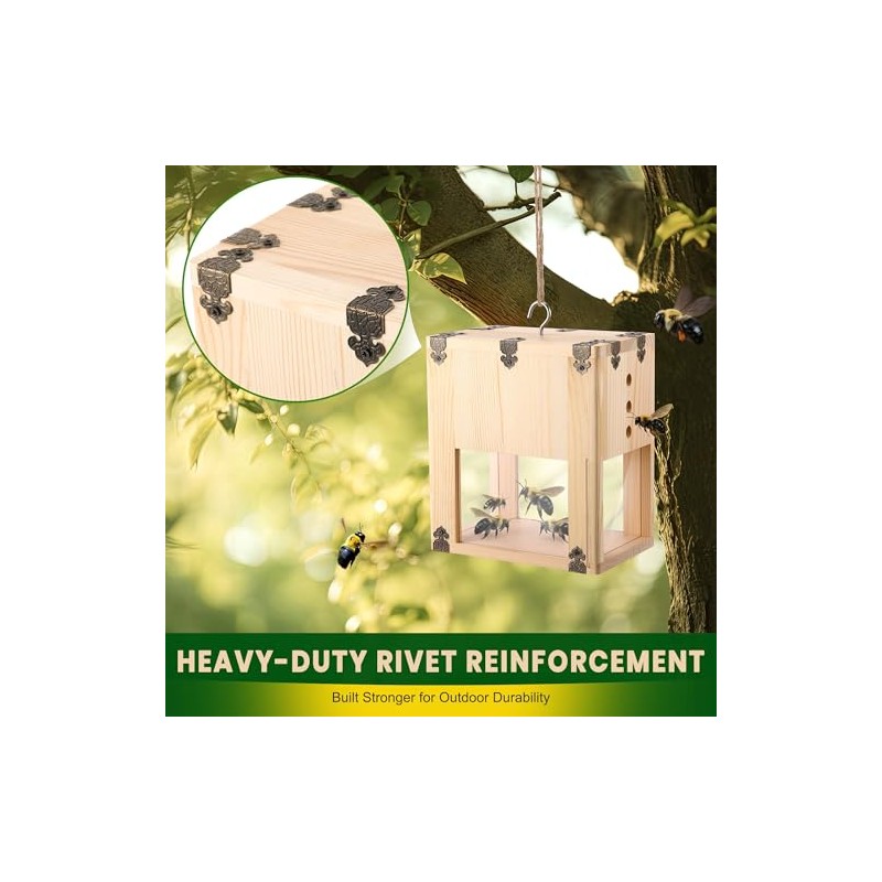 1 Pack Extra Large Carpenter Bee Trap for Outside, 2