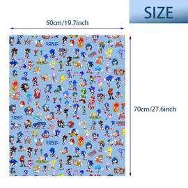 Sonic Wrapping Paper, 5 PACK Present Wrapping Paper 70x50cm Birthday Gitf Wrap Perfect for Birthday Party Kid gitfs