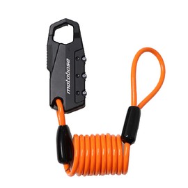 MOTO BASE (Moto Base) Anti-Theft Products Moto Lock Series Compact Wire Lock (Helmet Lock) (φ3.5×900mm: Matte Black/Orange) MBLC-HL-01-BKPCOR90