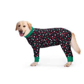 BT Bear Large Dog Clothes, Elastic Pet Onesie Clothes Protect Joints Anti-hair Anti Licking, Wound Protection Pet Pajamas PJS Dog Jumpsuit For Medium Large Dogs (5XL,Black)