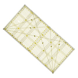 SEWACC DIY Patchwork Ruler with Double Color Grid Lines Precision Quilter's Tool for Seamless Slitting for Quilting and Craft Projects