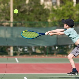 SwirlColor Tennis Ball on Elastic String 2pcs, Tennis Balls for Dogs for Self Practice, with Spare String Storage Bag