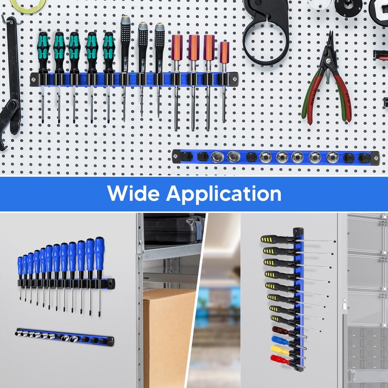 6 Piece Magnetic Tool Organizer Set, Holds Screwdrivers, Wrenches &