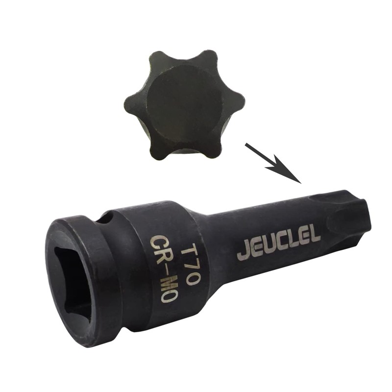 JEUCLEL T70 Torx Star 6 Point Impact Bit Socket, T70