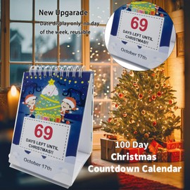 100 Day Christmas Countdown Calendar 2024, Upgraded - No Weekly Display, Christmas Countdown Calendar, Advent Calendar 2024, for Home Office Room Xmas Decor (White)