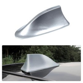 Wogomz Shark Fin Antenna Cover for Car, Auto Top Roof Aerials AM/FM Radio Signal Base with Adhesive Tape, Decorative Top Mounted Dummy Roof Aerial, Universal Car Accessories (Silver)