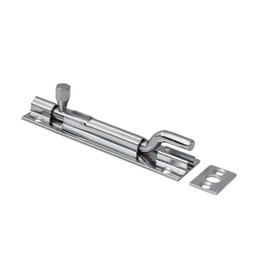 Merriway BH07725 Heavy Duty Swan Necked Door Barrel Bolt With Backplate, Bright Polished Stainless Steel 75mm