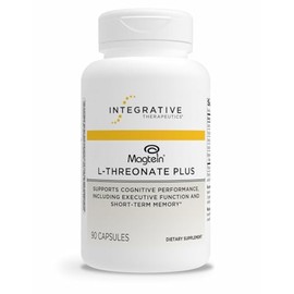 Integrative Therapeutics Magtein L-Threonate Plus - Brain Function Supplement to Support Short-Term Memory* - Includes Vitamin C, D3 & Magnesium - Dairy-Free & Gluten-Free - 90 Capsules (30 Servings)