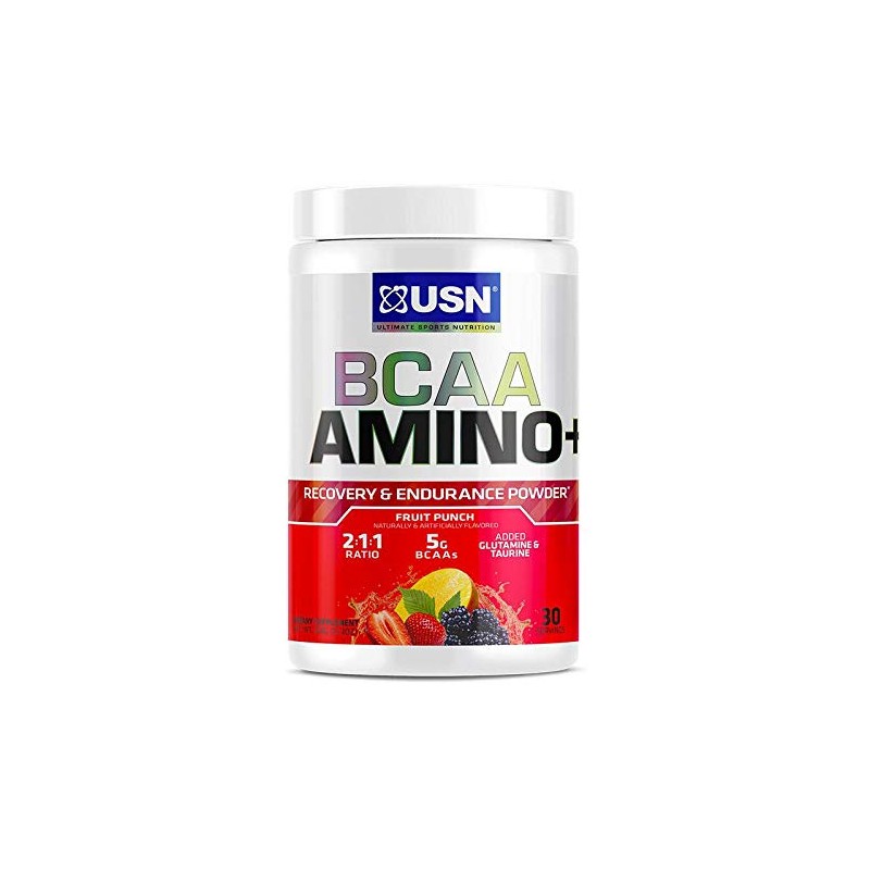 USN Suplementos BCAA Amino Suplemento, ponche de frutas, 11 onzas