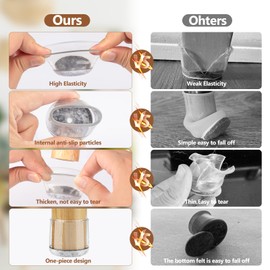 BAIPOK 28 Stck Schutzkappen fr Stuhlbeine, BAIPOK Silikon Stuhlbeinschoner mit Filz, Transparent Schutz fr Stuhlbeine, Gummi Stuhl Beinkappen fr Hartholzb?den (24-33mm)