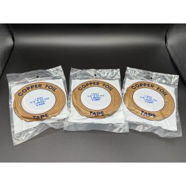 EDCO 3 Rolls EDCO 1.25 mil Copper Tape, 3/8 inch Stained Glass Foil
