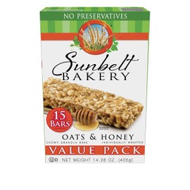 Sunbelt Bakery Oats & Honey Chewy Granola Bars, 1.0 oz Bars, 120 Count