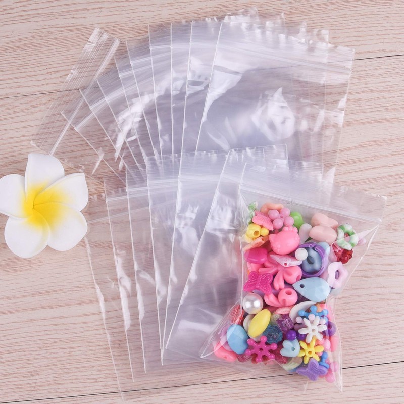 TUPARKA Ziplock Bags, 3 Sizes, 300 Pieces Small Clear Plastic