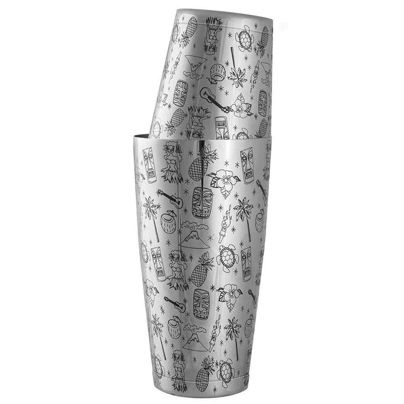 Urban Bar 5 Piece Cocktail Set with Tiki Decoration in