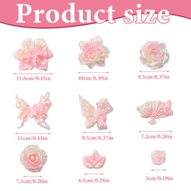 54 Stück Blumen Nagelkunst Charms,3D Blumen Nail Art Dekoration,Nagel Kristalle Hibiskus Blumen Nagel Edelsteine Bunte Blumen Nagel Diamanten