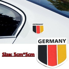 AIMALL Flag of Australia Germany Aluminium Car Emblem Badge Decal Sticker 5X5cm (1.97X1.97in) – Weather-Resistant Vehicle Sticker, Durable Aluminium Alloy