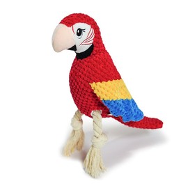 PIANG GOUER Tough Rope Dog Toys Stuffed Squeaky Dog Toys with Soft Durable Fabric for Small Medium Large Breeds,Interactive Tug of War Rope Chew Plush Toys（Parrot）