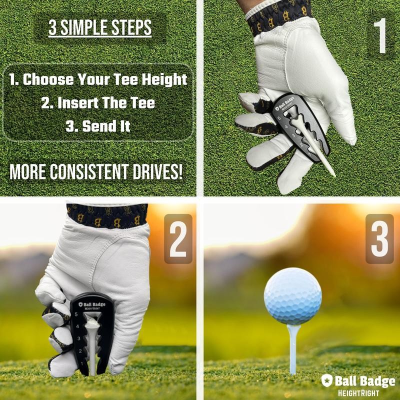 Ball Badge HeightRight Adjustable Golf Tee Height Tool – Precision