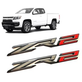 2Pcs Rear Tailgate ZR2 Emblems Truck Badge Sticker Compatible with 2019+ Colorado 1500 (Black Red)