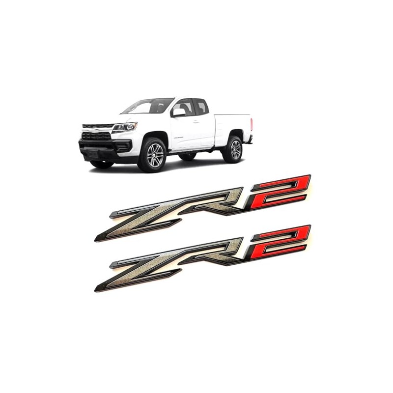 2Pcs Rear Tailgate ZR2 Emblems Truck Badge Sticker Compatible with