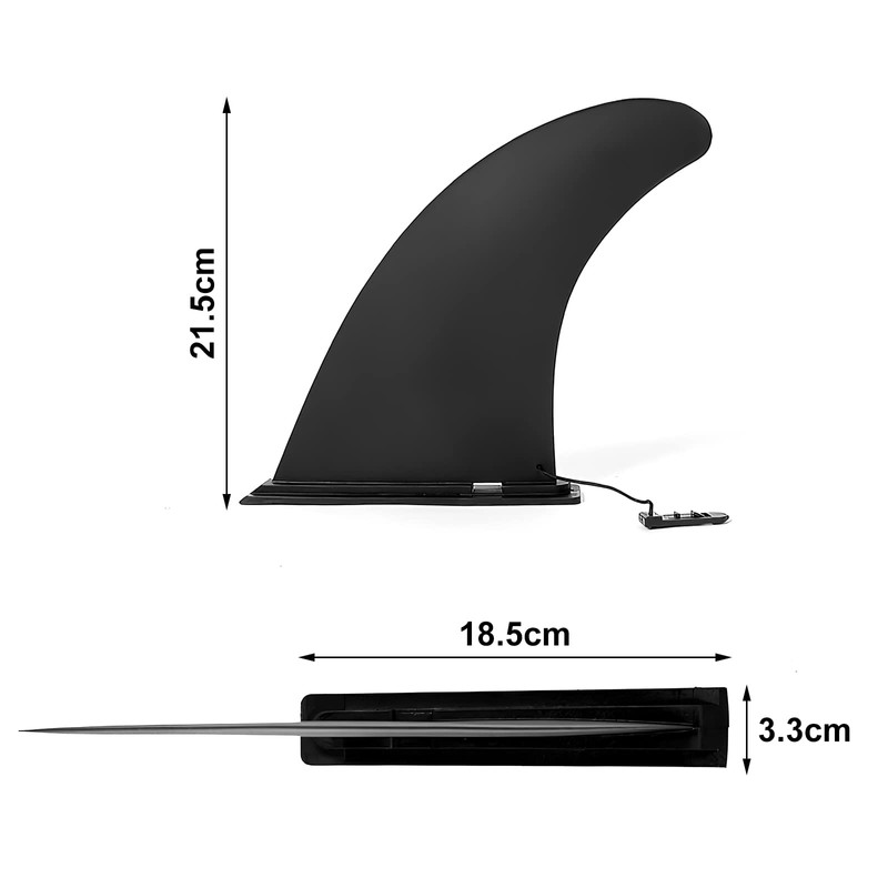 APOMOONS Removable Universal 9 Inch Surfboard Sup Fin Reinforced Replacement